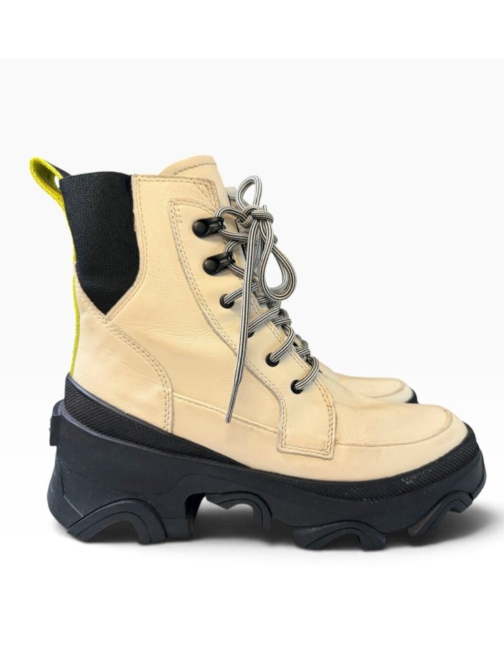 SOREL Womens Brex Chelsea Waterproof Boots~Size 6.5~Chalk/Black/Green P7 10 - Picture 7 of 12